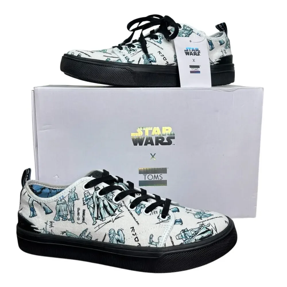 NWB Star Wars x TOMS Trvl Lite Low Men's Shoes Characters Sketch Print Size 7.5